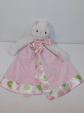 Bearington Baby Collection White Pink Cat Kitty Kitten Security Blankets Lovey